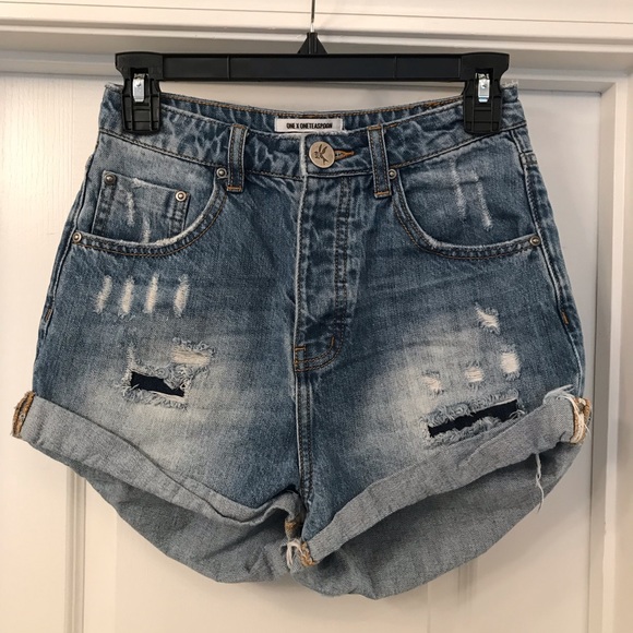 One Teaspoon Pants - One Teaspoon High Waisted Bandit Distressed Short*